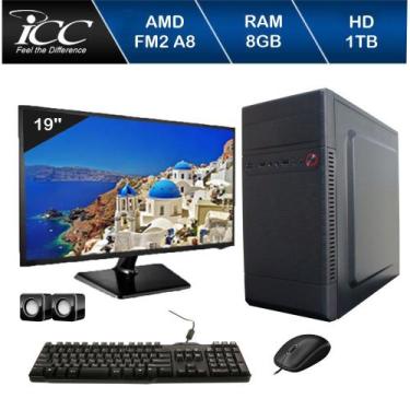 Imagem de Computador Icc  Amd Fm2 A8 8Gb De Ram Hd 1 Tb Kit Multimídia Monitor 1