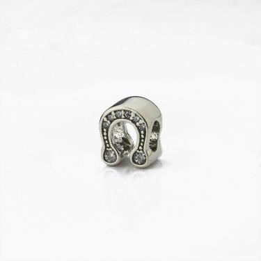 Imagem de Berloque Bali Espaçador Ferradura Cravejado Zircônias Cristal