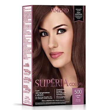 Imagem de Kit Banho De Brilho Amend Supéria Color, 100g, Sem Amônia, Condiciona Os Fios Realçando A Cor, Brilho Intenso E Vitalidade Aos Cabelos, Sem Amônia E Sem Oxidantes (500 Castanho Claro)
