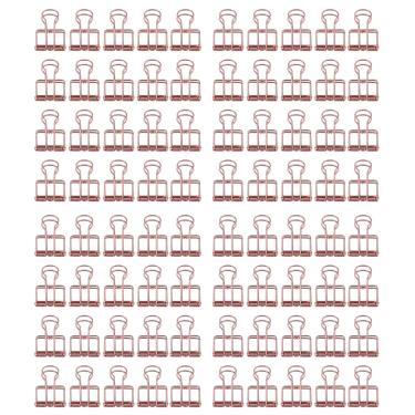 Imagem de Fichário De Flipchart 80 Unidades 19 Mm, Fichário De Flipchart De Cauda Oca De Metal, Fichário De Flipchart Pequeno Para Organizar Seus Materiais De Escritório(Rosa ouro)