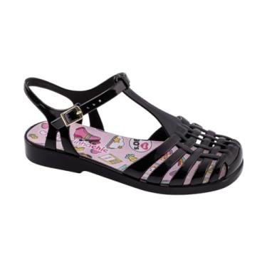 Imagem de Sandália Aranha Aberta Infantil Menina Bebê Confortável Ajustável Cheirosa Anos 90 Moda - Charmosinha Chic (Preto, BR, Criança de 1 a 3 anos, Faixa Numérico, P, 25, 26)
