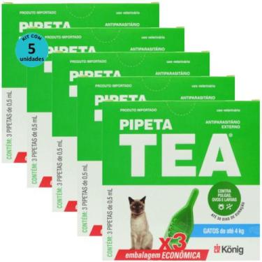 Imagem de Pipeta Tea 0,5 Ml Antiparasitário Contra Pulgas P/ Gatos De Até 4 Kg C