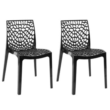 Imagem de Kit com 2 Cadeiras Gruvyer Estrutura em Polipropileno Fratini - Preto