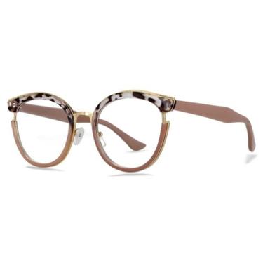 Imagem de Armação de óculos vintage feminino olho de gato, óculos retrô anti-azul, 2, tamanho único