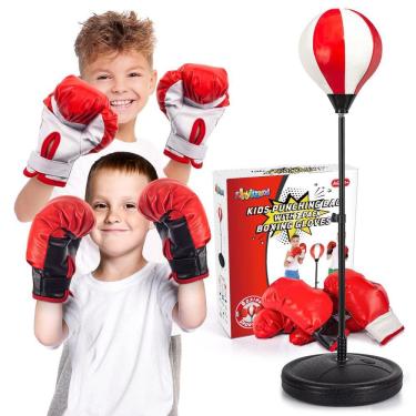 Imagem de Saco de pancadas ShyLizard para crianças com luvas de boxe de 5 a 10 anos