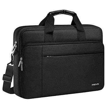 Imagem de MOSISO Bolsa para laptop compatível com MacBook Air 15 M2 A2941 2023/Pro 16 2023-2019 A2780 A2485 A2141,38.1-39.6 cm, pasta multifuncional de poliéster para trabalho com cinto, preta