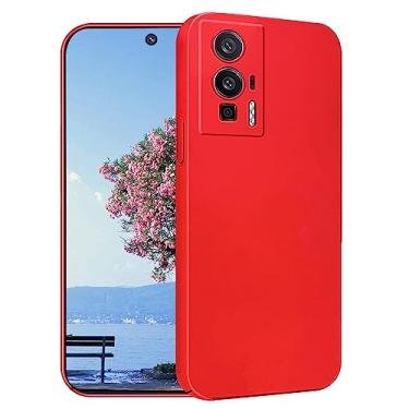 Imagem de Yarxiawin Capa para Xiaomi Poco F5 Pro rosa à prova de choque, capa para celular Xiaomi Poco F5 Pro, fina, rígida, antiimpressões digitais, Redmi K60 Pro com sensação de toque delicado (vermelho)