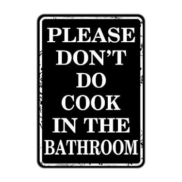 Imagem de Please Don't Do Coke in The Bathroom Placa de metal para porta de casa escritório vintage homem placa de caverna bar cozinha restaurante placa de arte de parede 20 x 30 centímetros