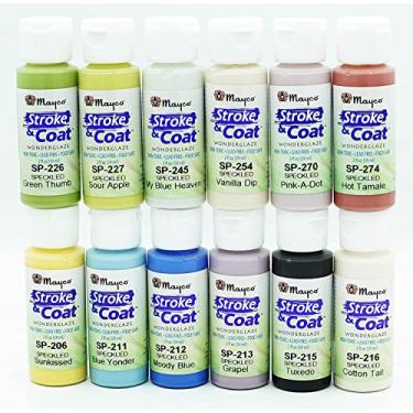 Imagem de Creative Hobbies Pincelado Mayco Stroke and Coat Wonderglaze para Bisque - 12 frascos sortidos de 59 ml com livro de como pintar cerâmica, SPKIT2