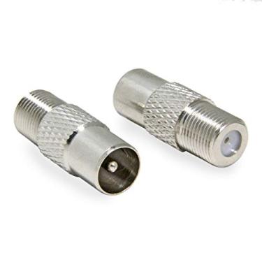 Imagem de Adaptador de TV europeu, conversor de conector RFAdapter RFAdapter para TV, antena, sintonizador PAL macho para F fêmea, 2-Pack