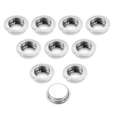Imagem de DRELD 10 unidades de aço inoxidável plano para móveis puxadores embutidos embutidos puxa a inserção do dedo gaveta porta deslizante puxadores puxadores de gabinete, b