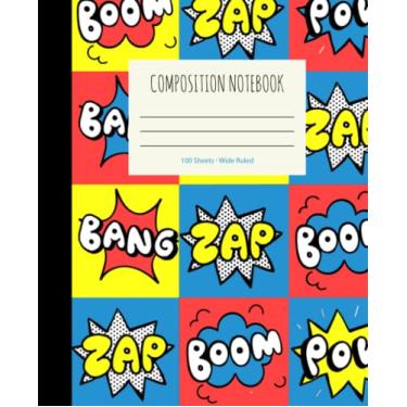 Imagem de Cadernos de composição (quadrinhos, quadrinhos) - 100 páginas: papel pautado largo; para escola, escritório ou uso doméstico; para crianças, adolescentes e adultos; brochura (cadernos de composição)