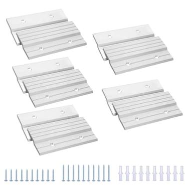 Imagem de Suporte de parede com clipes de alumínio em Z de 10,16 cm para pendurar espelhos, painéis, prateleiras, cabeceiras, arte, armário, quadro branco, molduras de arte (5 pares)