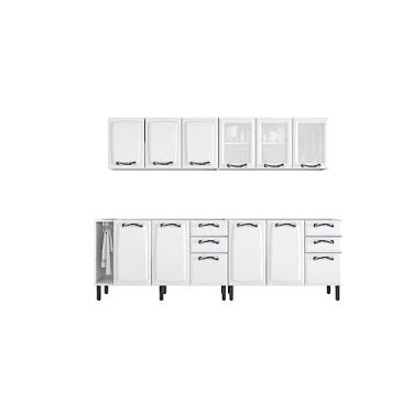 Imagem de Armário Multiuso em Aço 12 Portas 4 Gavetas e Nicho Toalheiro New Premium Branco