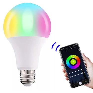 Imagem de Lampada Smart Led Wifi Inteligente Celular App RGB 10W Colorido Ajustavel Decoraçao Iluminaçao Casa Dimerizaçao