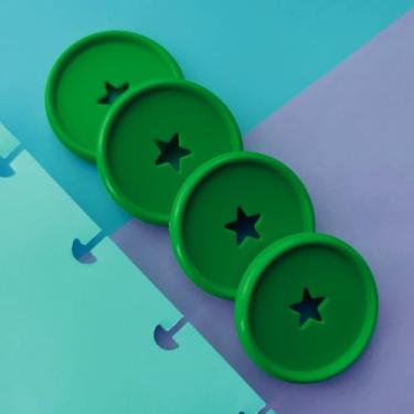 Imagem de Kit 12 Discos G 32mm de Caderno Infinito Sistema Inteligente Amor Infinito Cadernos - Estrela (Verde Militar)