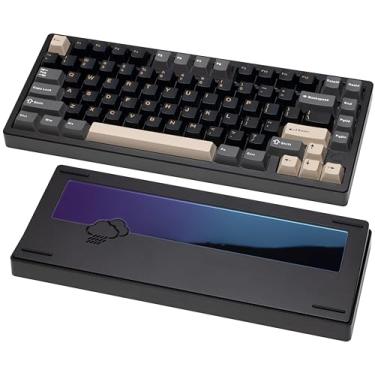 Imagem de KEEBMONKEY WOBKEY Rainy 75 Aluminum HMX/JWK Switches Mechanical Keyboard with Superior Acoustics, Wired, BT, 2.4G Wireless Connectivity, RGB/PP/Gradient Glass/3500mAh/Violet Switch (Standard - Black)