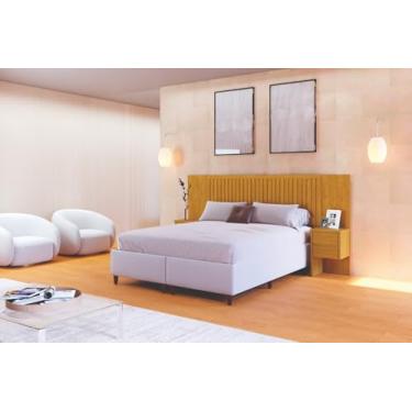 Imagem de Cabeceira Ripada flexivél box Casal, queen e King, com 2 mesas de cabeceira