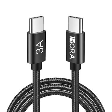 Imagem de Cabo Usb C 1Hora, Carga Rápida 3A Macho/Macho 1Metro Preto, Carregamento Rápido, Transferência 480Mbs Revestido em Nylon