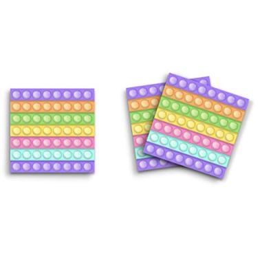 Imagem de Butler in the Home Sticky Notes Pacote com 12 unidades de 7,6 cm x 7,6 cm, 50 folhas por bloco, design de arco-íris e bolhas, blocos de notas engraçados, papel planejador de diário de papelaria