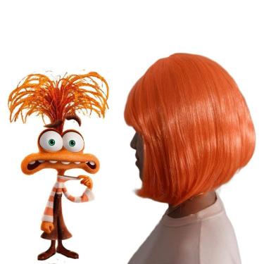 Imagem de Peruca Curta Laranja Cosplay Divertidamente Emoção Ansiedade