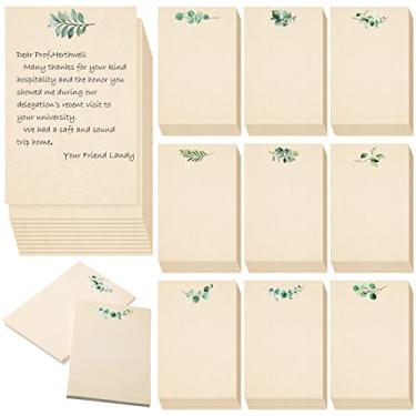 Imagem de 100 cartões de notas vegetais, 10 x 15 cm, folhas de eucalipto, cartão em branco, cartões de notas em branco, cartões de índice de aquarela, cartões de agradecimento para escola, escritório, festa de casamento, chá de bebê, 10 estilos