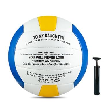 Imagem de ANCBRUT Presente de voleibol para filha bolas esportivas personalizadas em ambientes internos e externos, mensagem gravada, vôlei, tamanho oficial, 5, presentes de aniversário da mamãe papai, com