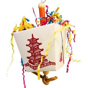 Imagem de Bonka Bird Toys 3875 Take Out Pequeno Pássaro Médio Brinquedo Balde de Ostra Caixa de Doces de Papel para Mastigar Picado Calopsita Parakeet Conures e Outros Pássaros Semelhantes