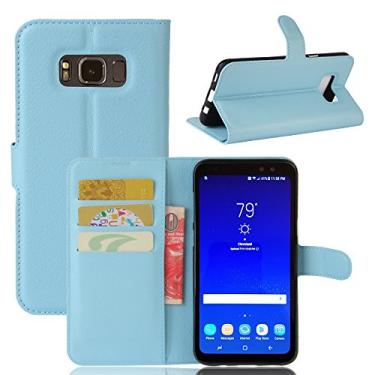Imagem de Capa para Samsung Galaxy S8 Active – Capa flip carteira de couro PU para Samsung Galaxy S8 Active, capa de proteção de telefone estilo empresarial, capa com [compartimentos para dinheiro e cartão]