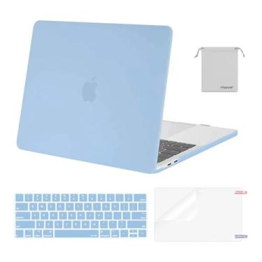 Imagem de MOSISO Capa Macbook Pro De 13 2016-2020 Ano Versão A2159 A1989 A1706 A1708, Capa Plástico E Capa De Teclado E Protetor Tela E Bolsa De Armazenamento Compatível Com Macbook Pro 13,Airy Blue