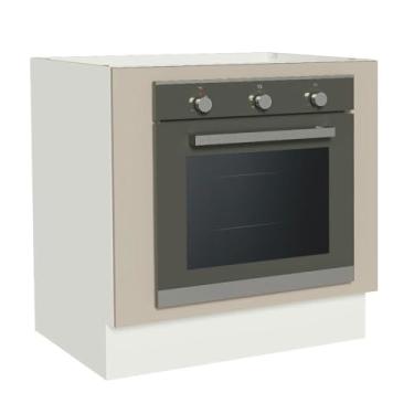 Imagem de Balcão para Forno de Embutir 80 x 60 cm Sem Tampo Branco/crema Agata Madesa