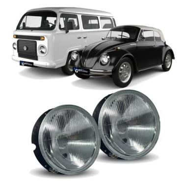 Imagem de Par Farol Lente de Vidro Vw Kombi 1996 1997 1998 1999 2000 - SRC