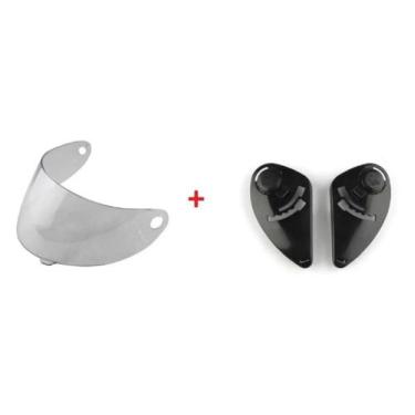 Imagem de Kit Viseira +  Fixação  Vaz V10 V100 Com Botão Reparo - Polivisor