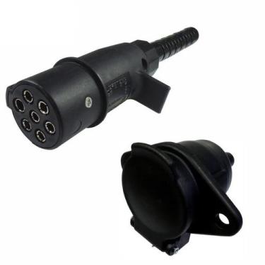 Imagem de Tomada Engate Macho Femea 7 Polos Bivolt Com Extensor Prolongador Redo