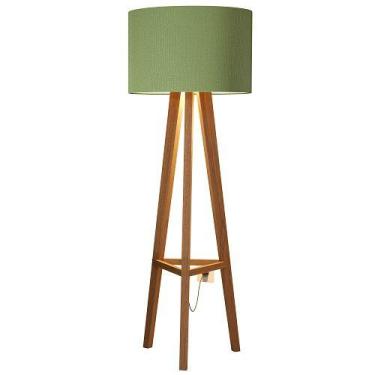 Imagem de Luminária De Chão Tripé Celta Com Cúpula Abajur Verde/Nature - JLAR Mó