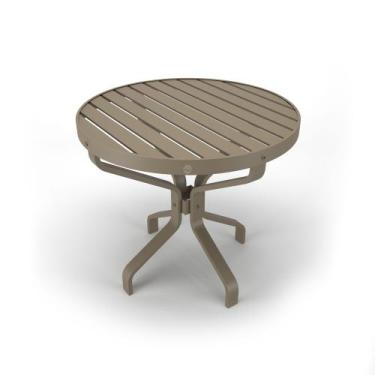Imagem de Mesa Lateral Alumínio Ripado Piscina jardim 63x63x58 Fendi - Aluv Móve