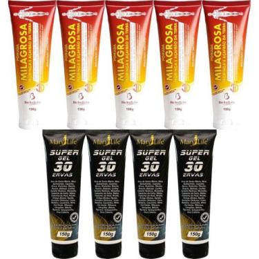 Imagem de Kit 5 Pomada Milagrosa 150G + 4 Super Gel 30 Ervas 150G - Bio Instinto
