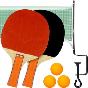 Imagem de Kit Tênis De Mesa Ping Pong - 2 Raquete e 3 Bolas - Recreativo 5002 - 
