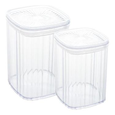 Imagem de Conjunto 2 Porta Mantimentos Herméticos 840ml E 500ml - Lyor, Transpar