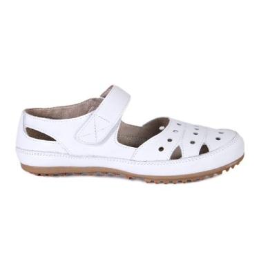 Imagem de Sandália Rasteirinha Feminina em Couro e Ajuste Elástico Confortável e