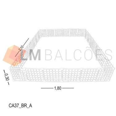 Imagem de Cercadinho Aramado Amarelo Para Pet - 2,10 X 0,30 X 1,80m - LM Balcoes