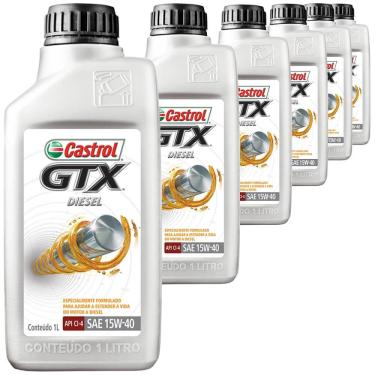 Imagem de 6 Óleo Mineral 15W40 gtx Diesel Leve CI4 Castrol Chevrolet