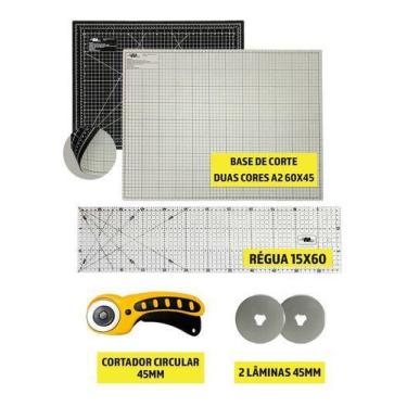 Imagem de Base De Corte A2 60x45 Cinza Preta Régua 15x60 Cortador 45mm - Artmak