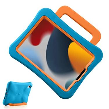 Imagem de LeiJue Capa infantil para iPad 7ª/8ª/9ª geração de 10,2 polegadas, leve, resistente, à prova de choque/à prova de quedas com alça/suporte, capa protetora adequada para crianças para iPad de 10,2