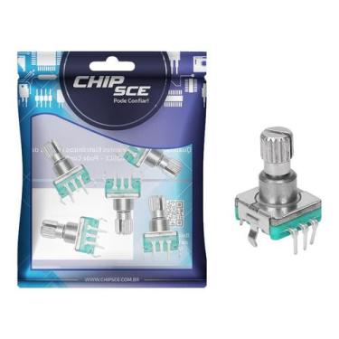 Imagem de 5x Potenciômetro Infinito Volume Encoder Automotivo Eixo13mm - CHIPSCE