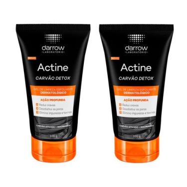 Imagem de Kit Darrow Actine Carvão Detox  2 Gel De Limpeza Esfoliante 100g