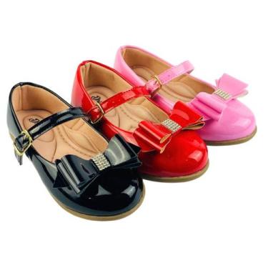 Imagem de Kit Com 3 Pares Sapatilha Infantil Menina Boneca Verniz Confortável SP