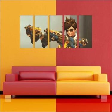 Imagem de Quadro Decorativo Games Overwatch Jogos Mosaico Com 5 Peças GG7 - Vita