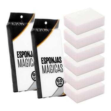 Imagem de Kit 6 Esponja Mágica Melamina Bucha Limpeza Tira Mancha Limpa Tudo Mul