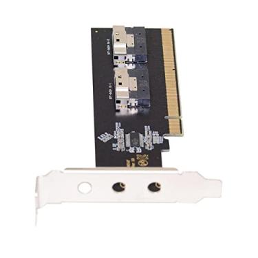 Imagem de Xiwai Adaptador Slimline Dual SFF-8654 8X 4 NVME para PCIE Express 3.0 4.0 Cartão Raid VROC Raid0 Hyper